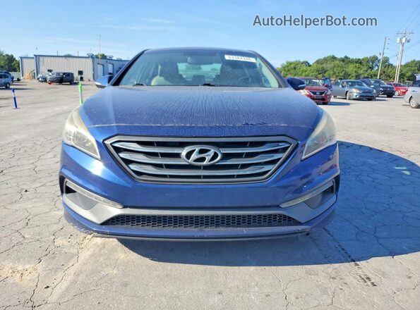 5NPE34AF2GH302376 2016 HYUNDAI SONATA Blue Front view