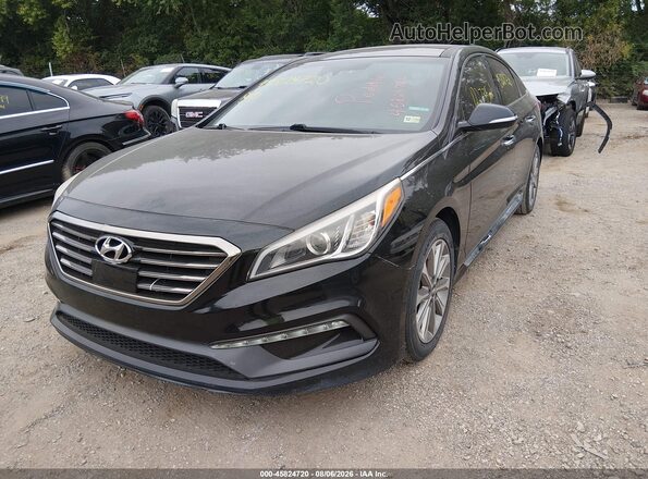 5NPE34AF2GH338939 2016 HYUNDAI SONATA Black Передня ліва чверть
