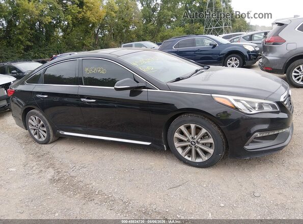 5NPE34AF2GH338939 2016 HYUNDAI SONATA Black Вид задньої частини салону