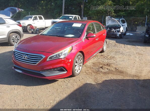 5NPE34AF2GH401666 2016 HYUNDAI SONATA Красный Передняя левая четверть