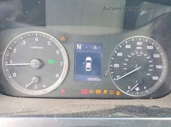 5NPE34AF2HH543839 2017 HYUNDAI SONATA Black Widok zestawu wskaźników