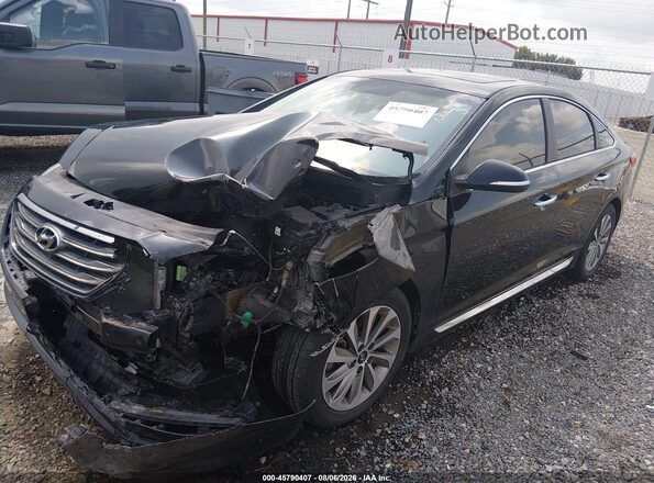 5NPE34AF2HH582575 2017 HYUNDAI SONATA Black Vista tres cuartos delantera izquierda