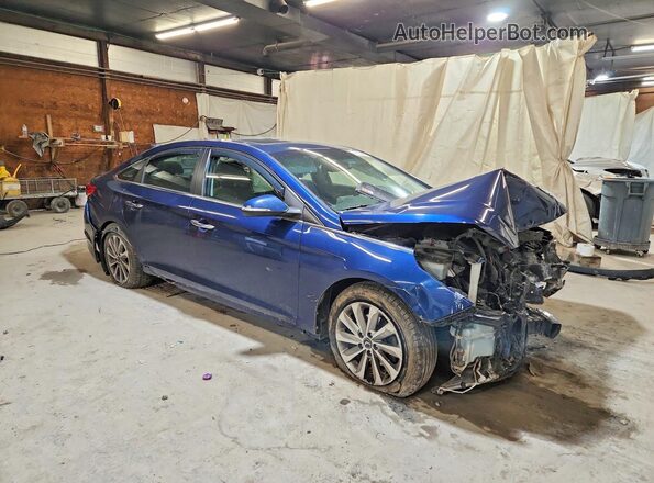 5NPE34AF2HH587971 2017 HYUNDAI SONATA Blue Delantero derecho