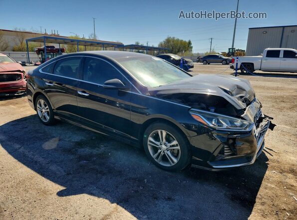 5NPE34AF2JH600093 2018 HYUNDAI SONATA Черный Передняя правая четверть