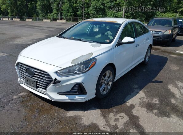 5NPE34AF2JH601616 2018 HYUNDAI SONATA White Առջևի ձախ երեք քառորդ տեսարան
