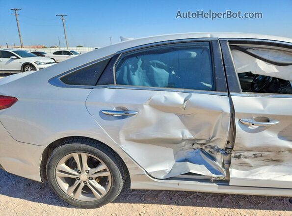 5NPE34AF2JH624796 2018 HYUNDAI SONATA Silver Rear seats view