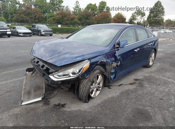 5NPE34AF2JH658964 2018 HYUNDAI SONATA Синий Передняя левая четверть