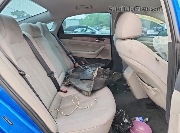 5NPE34AF2JH665039 2018 HYUNDAI SONATA Синий Вид задних сидений