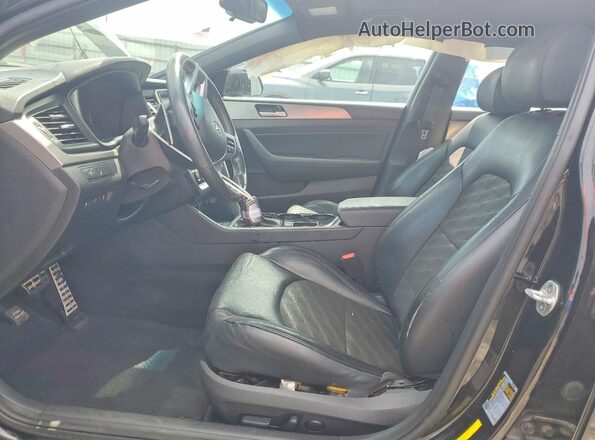 5NPE34AF2JH720265 2018 HYUNDAI SONATA Black Widok wnętrza z przodu