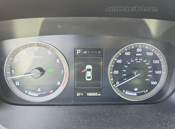 5NPE34AF3GH283496 2016 HYUNDAI SONATA Silver Instrument cluster view