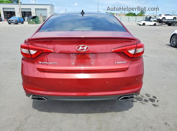5NPE34AF3GH300510 2016 HYUNDAI SONATA Burgundy Rear view
