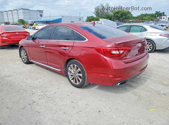 5NPE34AF3GH429833 2016 HYUNDAI SONATA Red Rear left