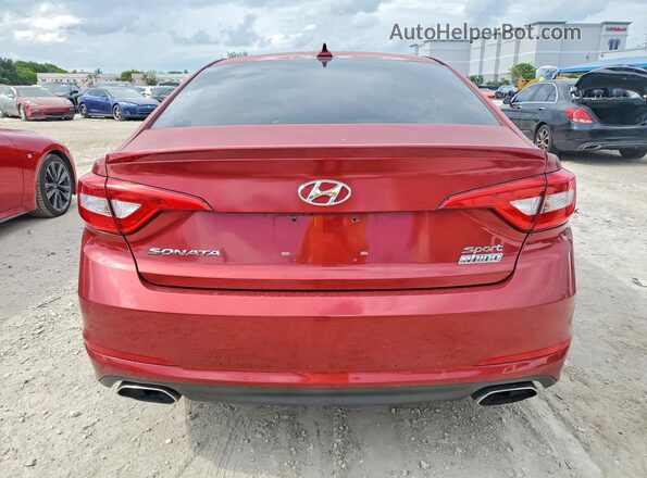 5NPE34AF3GH429833 2016 HYUNDAI SONATA Red Rear view