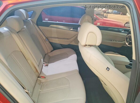 5NPE34AF3GH429833 2016 HYUNDAI SONATA Red Rear seats view