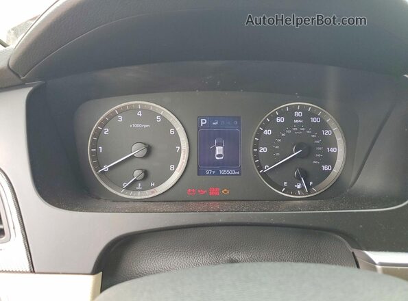 5NPE34AF3GH429833 2016 HYUNDAI SONATA Red Instrument cluster view