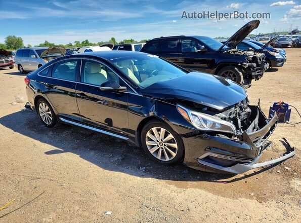 5NPE34AF3HH486695 2017 HYUNDAI SONATA Black Front right