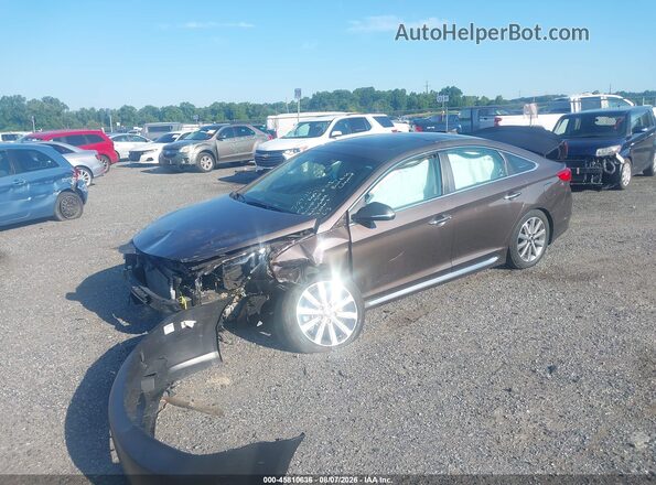 5NPE34AF3HH511482 2017 HYUNDAI SONATA Brown წინა მარცხენა ხედი სამი მეოთხედიდან