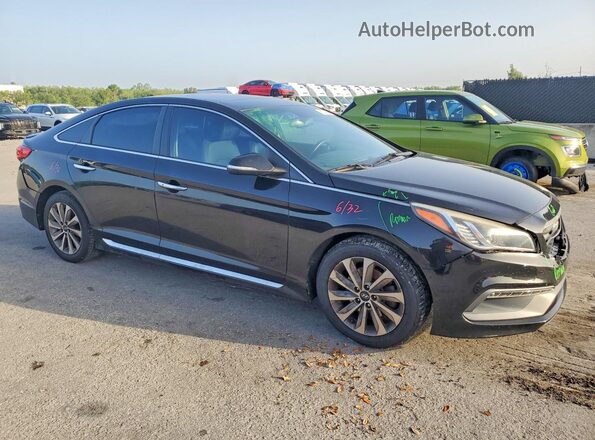 5NPE34AF3HH555370 2017 HYUNDAI SONATA Black Przód prawy