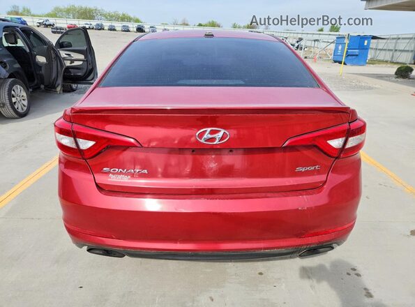 5NPE34AF3HH581225 2017 HYUNDAI SONATA Red Widok z tyłu