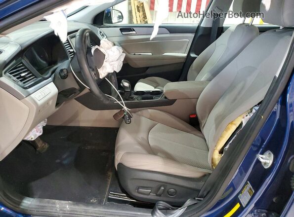 5NPE34AF3JH634169 2018 HYUNDAI SONATA Blue წინა სალონის ხედი