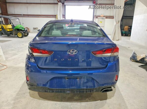 5NPE34AF3JH634169 2018 HYUNDAI SONATA Blue უკანა ხედი