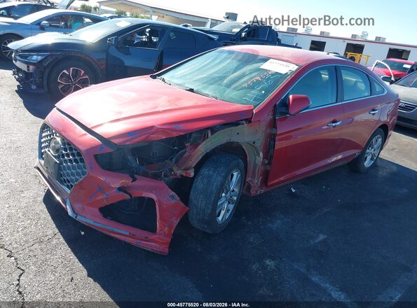 5NPE34AF3KH784011 2019 HYUNDAI SONATA Красный Передняя левая четверть
