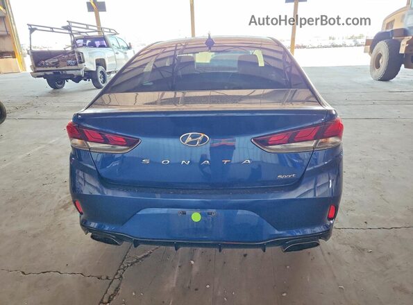 5NPE34AF3KH799477 2019 HYUNDAI SONATA Blue უკანა ხედი