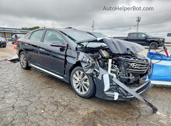 5NPE34AF4GH369318 2016 HYUNDAI SONATA Black Przód prawy