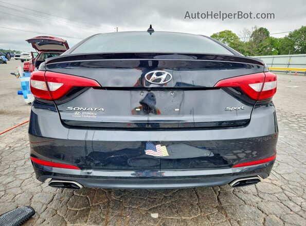 5NPE34AF4GH369318 2016 HYUNDAI SONATA Black Widok z tyłu