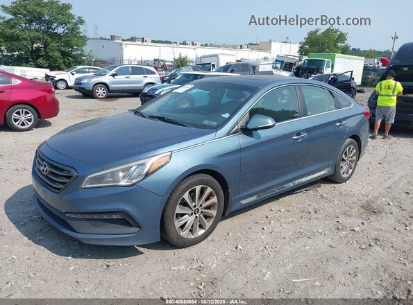 5NPE34AF4GH380027 2016 HYUNDAI SONATA Light Blue Przód lewy