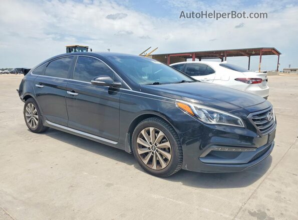 5NPE34AF4GH380335 2016 HYUNDAI SONATA Black Front right
