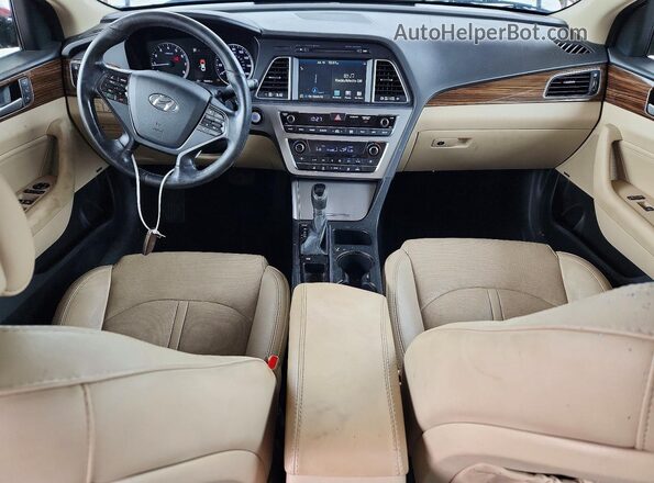 5NPE34AF4GH398415 2016 HYUNDAI SONATA Burgundy Widok deski rozdzielczej