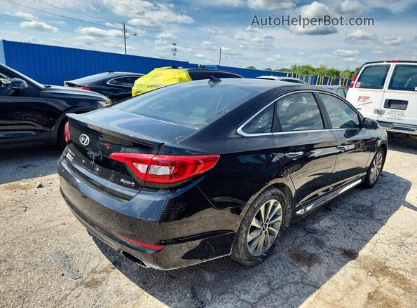 5NPE34AF4HH449574 2017 HYUNDAI SONATA Черный Задняя правая четверть