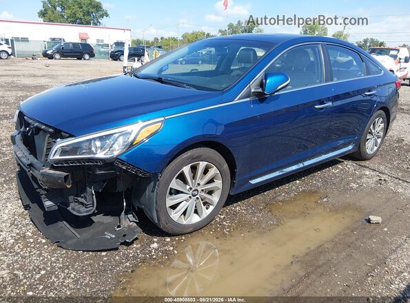 5NPE34AF4HH548217 2017 HYUNDAI SONATA Синий Передняя левая четверть