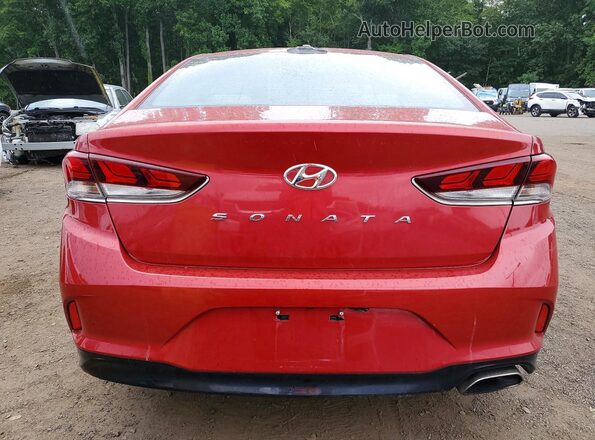 5NPE34AF4JH631457 2018 HYUNDAI SONATA Red Вид ззаду
