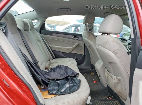 5NPE34AF4JH631457 2018 HYUNDAI SONATA Red Вид задніх сидінь