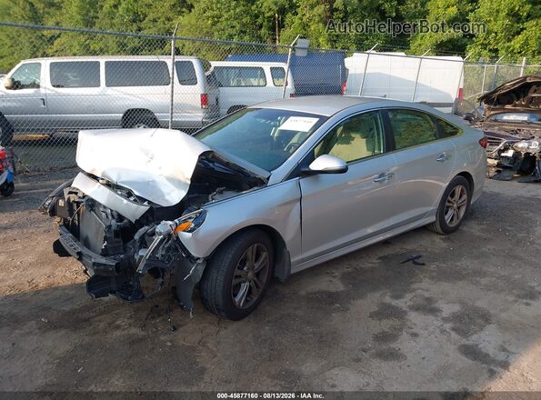 5NPE34AF4JH632141 2018 HYUNDAI SONATA Silver Առջևի ձախ երեք քառորդ տեսարան