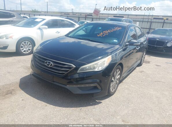 5NPE34AF5GH362202 2016 HYUNDAI SONATA Black Przód lewy