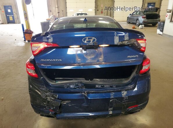 5NPE34AF5GH433480 2016 HYUNDAI SONATA Blue Rear view