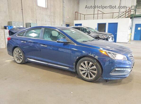 5NPE34AF5GH433480 2016 HYUNDAI SONATA Blue Front right