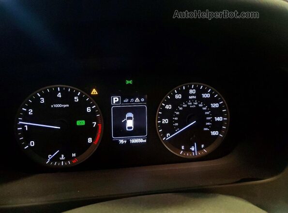 5NPE34AF5GH433480 2016 HYUNDAI SONATA Blue Instrument cluster view