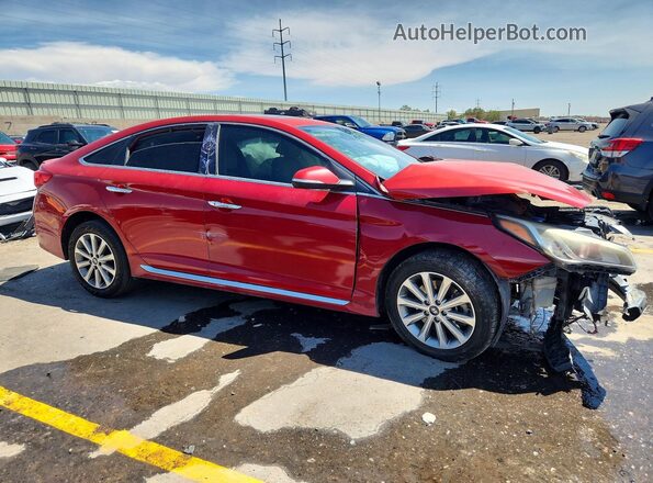 5NPE34AF5HH455674 2017 HYUNDAI SONATA Red Front right