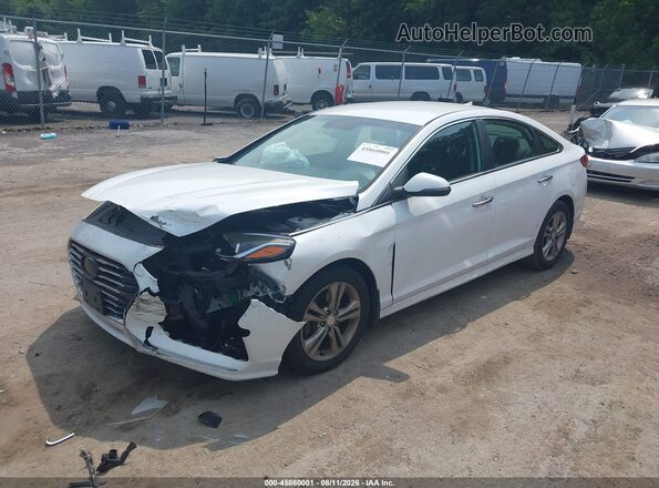 5NPE34AF5JH619916 2018 HYUNDAI SONATA White Առջևի ձախ երեք քառորդ տեսարան