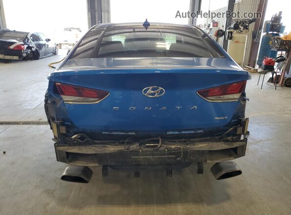 5NPE34AF5JH644413 2018 HYUNDAI SONATA Blue Widok z tyłu