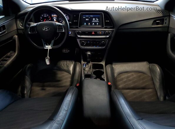5NPE34AF5JH644413 2018 HYUNDAI SONATA Blue Widok deski rozdzielczej