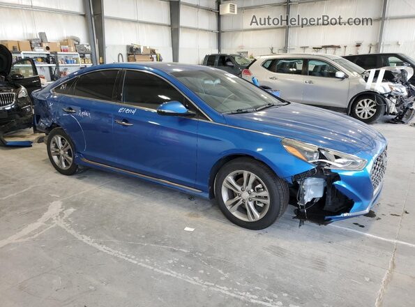 5NPE34AF5JH644413 2018 HYUNDAI SONATA Blue Przód prawy