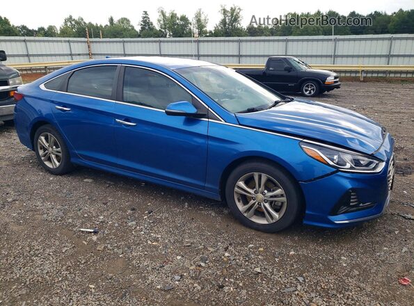 5NPE34AF5JH650907 2018 HYUNDAI SONATA Blue Front right