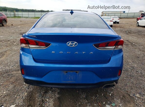5NPE34AF5JH650907 2018 HYUNDAI SONATA Blue Rear view