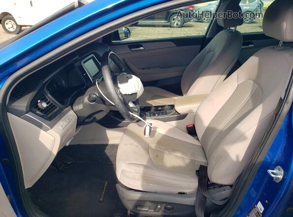 5NPE34AF5JH650907 2018 HYUNDAI SONATA Blue Front interior view