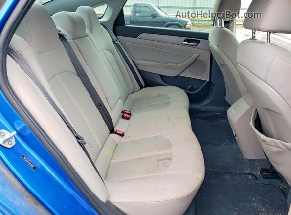 5NPE34AF5JH650907 2018 HYUNDAI SONATA Blue Rear seats view